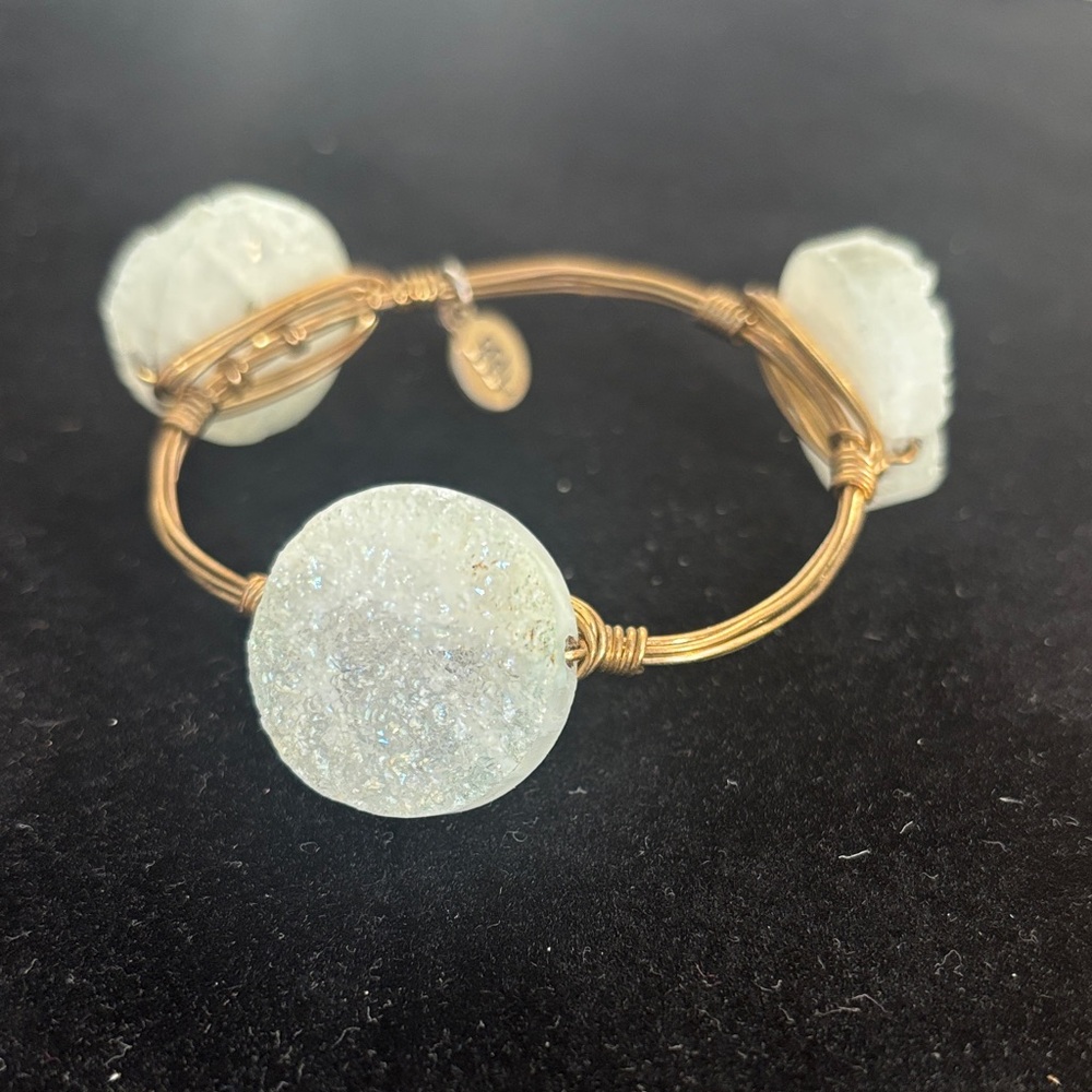 Bourbon & Bowties Gold and White Stone Women's Bracelet